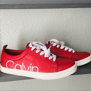 Calvin Klein Red Sneakers ❤️